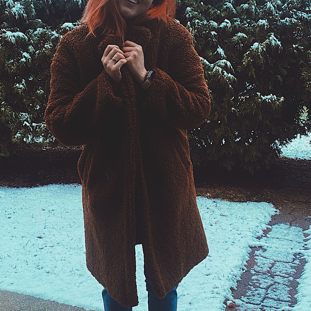 Brown teddy coat